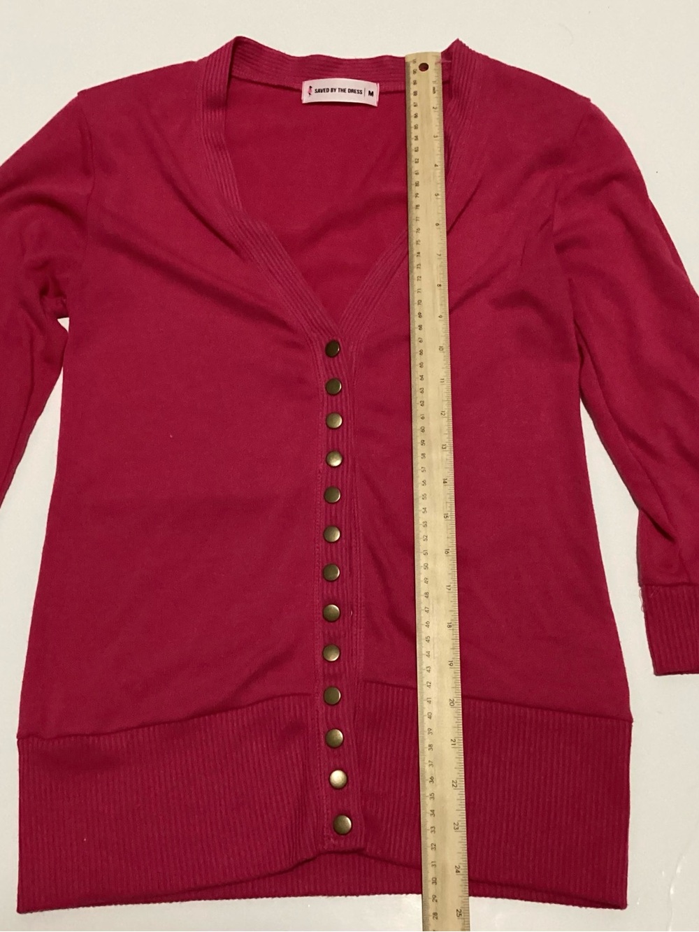 Button-Front V-Neck Cardigan in Bright Pink